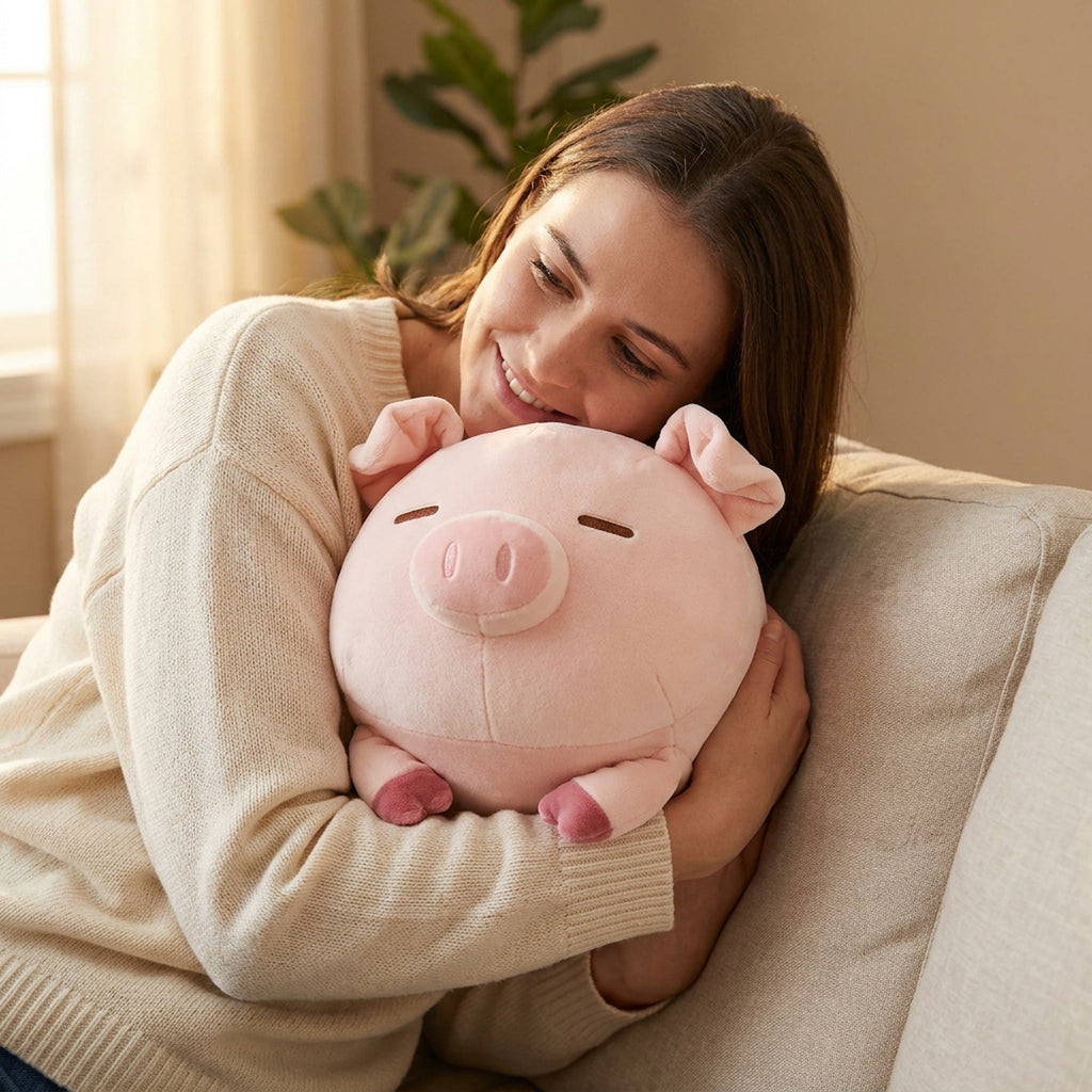 Chubby Pig Plush Pillow — Ultra-Soft Squishy Hug Cushion, 15.7" to 39.4"