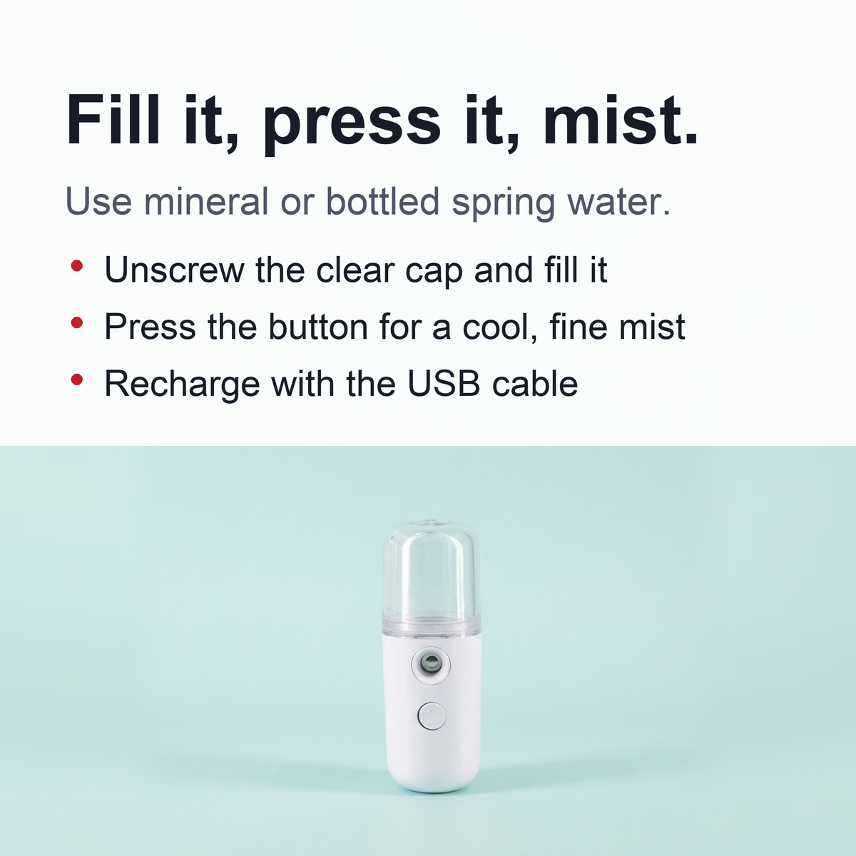 Nano Facial Mister - Rechargeable Mini Mist Sprayer