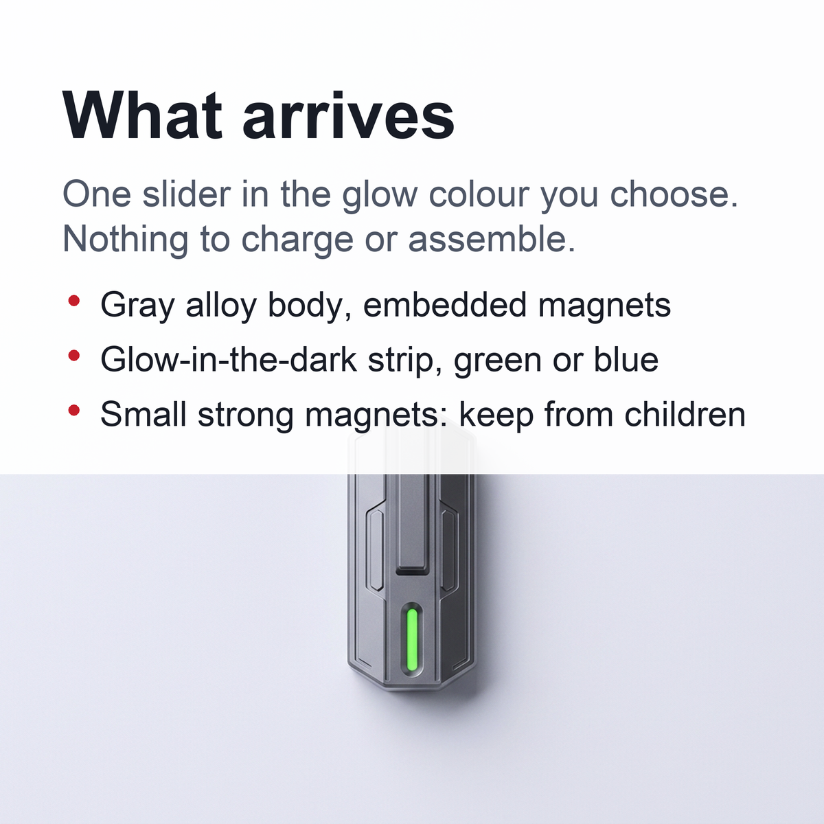 Magnetic Fidget Slider – Glow-in-the-Dark Metal EDC Fidget Toy for Adults, Stress Relief and ADHD Focus