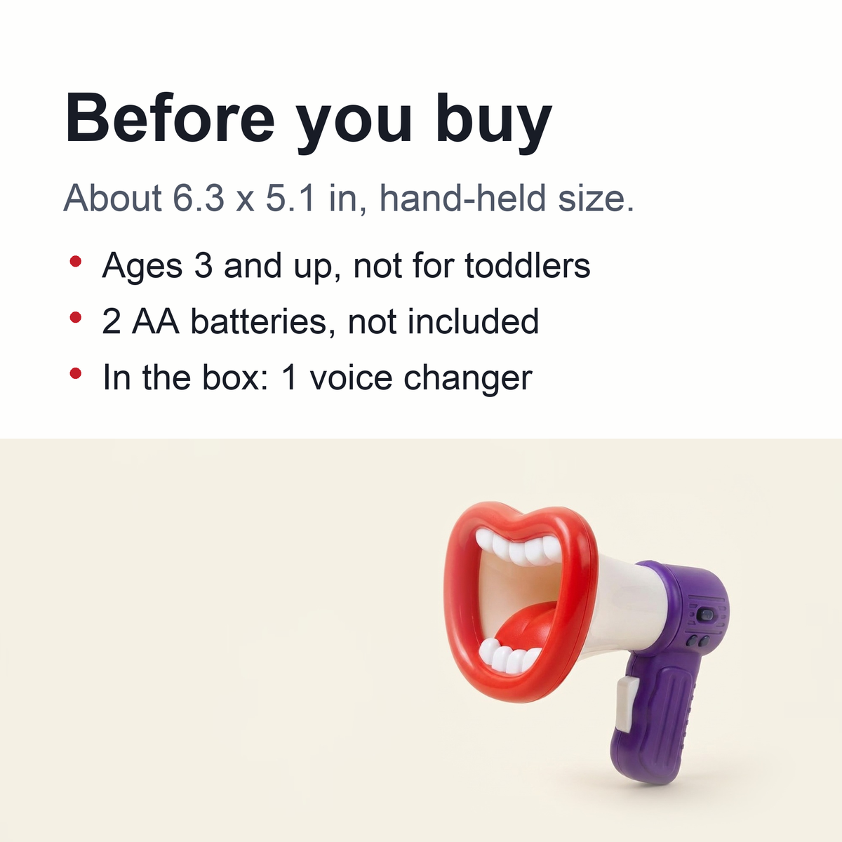 Big Mouth Voice Changer Megaphone Toy – Funny Voice Changing Microphone with Recording for Kids & Adults