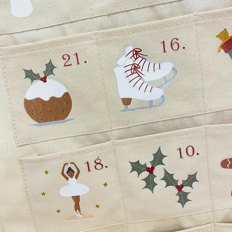 Personalizable fabric Advent calendar, 24 pockets