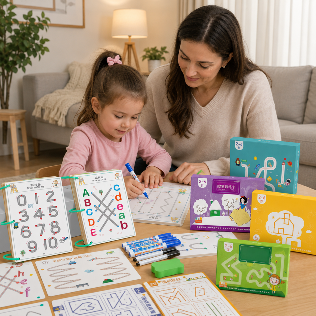 Magic Tracing Workbook Set – Reusable Montessori Practice Copybook for Kids Writing and Drawing Skill Development