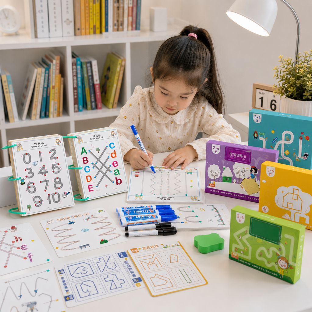 Magic Tracing Workbook Set – Reusable Montessori Practice Copybook for Kids Writing and Drawing Skill Development