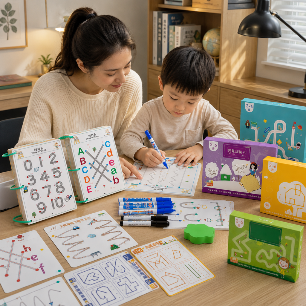 Magic Tracing Workbook Set – Reusable Montessori Practice Copybook for Kids Writing and Drawing Skill Development