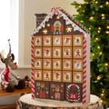 LED Advent Calendar made of Wood, Gingerbread House Design