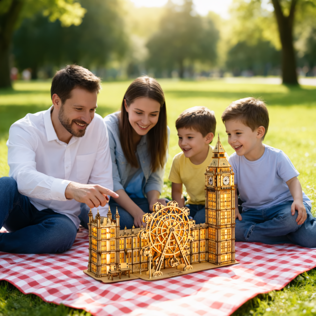 Wooden Big Ben Clock Puzzle –3D DIY Desktop Model Building Kit for Home Decor and Unique Gifts