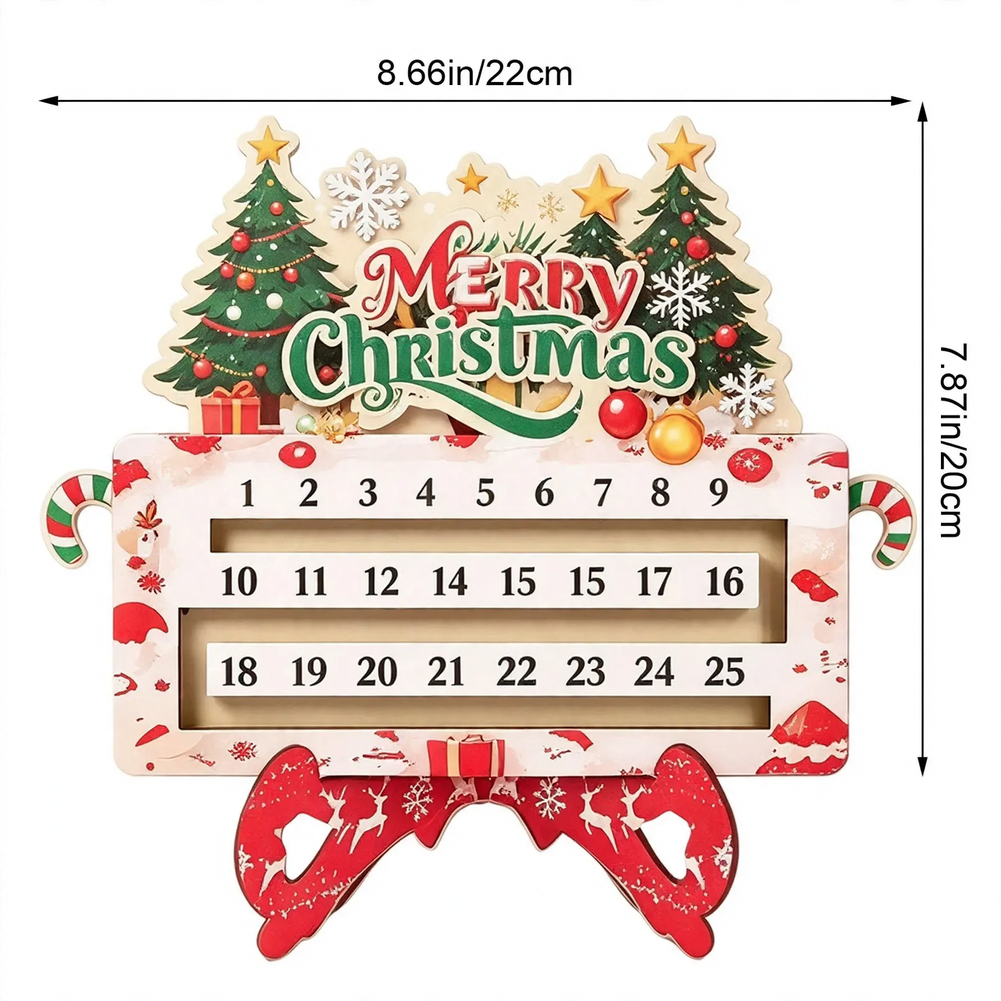 Wooden Advent calendar with movable date marker