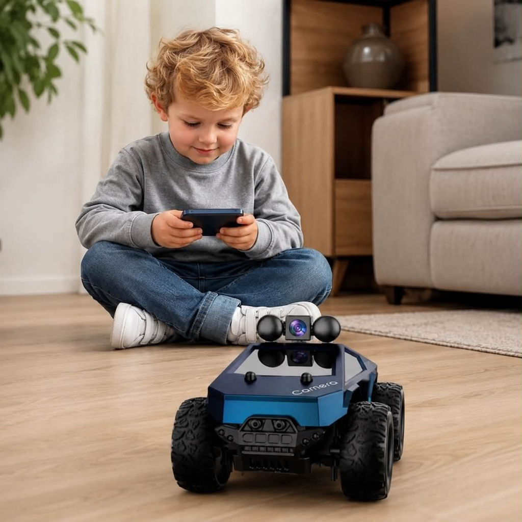 RC Car with HD Camera - High Speed Remote Control Truck with LED Lights and 2.4G System, Fun Racing Toy for Kids and Adults