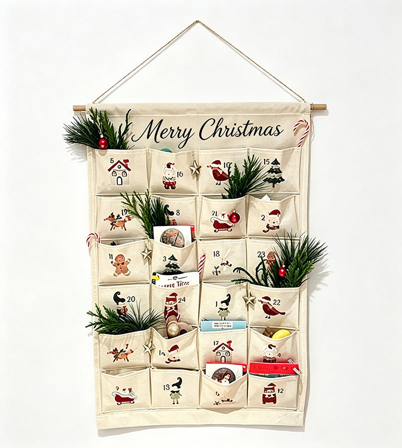 Christmas fabric advent calendar to hang