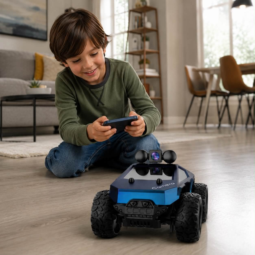 RC Car with HD Camera - High Speed Remote Control Truck with LED Lights and 2.4G System, Fun Racing Toy for Kids and Adults