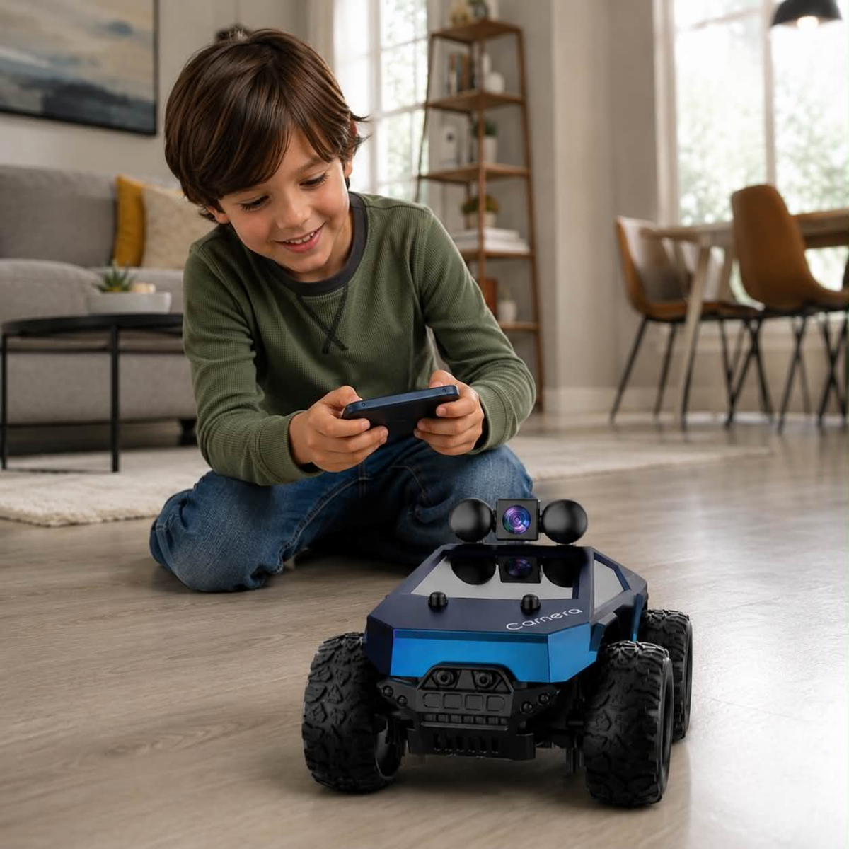 RC Car with HD Camera - High Speed Remote Control Truck with LED Lights and 2.4G System, Fun Racing Toy for Kids and Adults