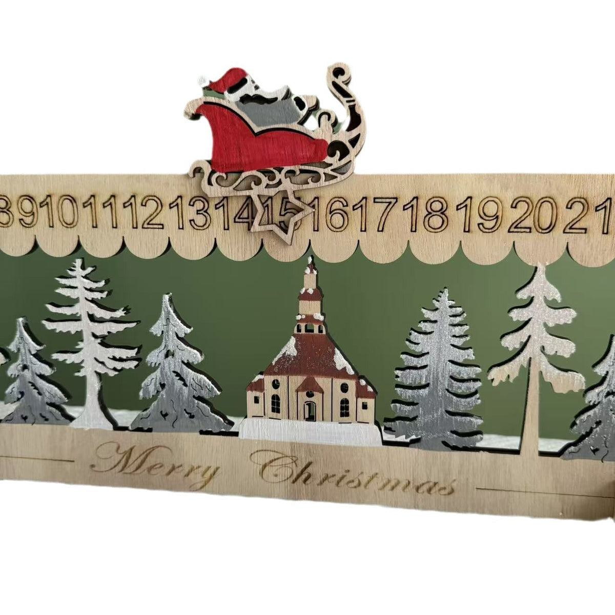 Wooden Christmas countdown calendar