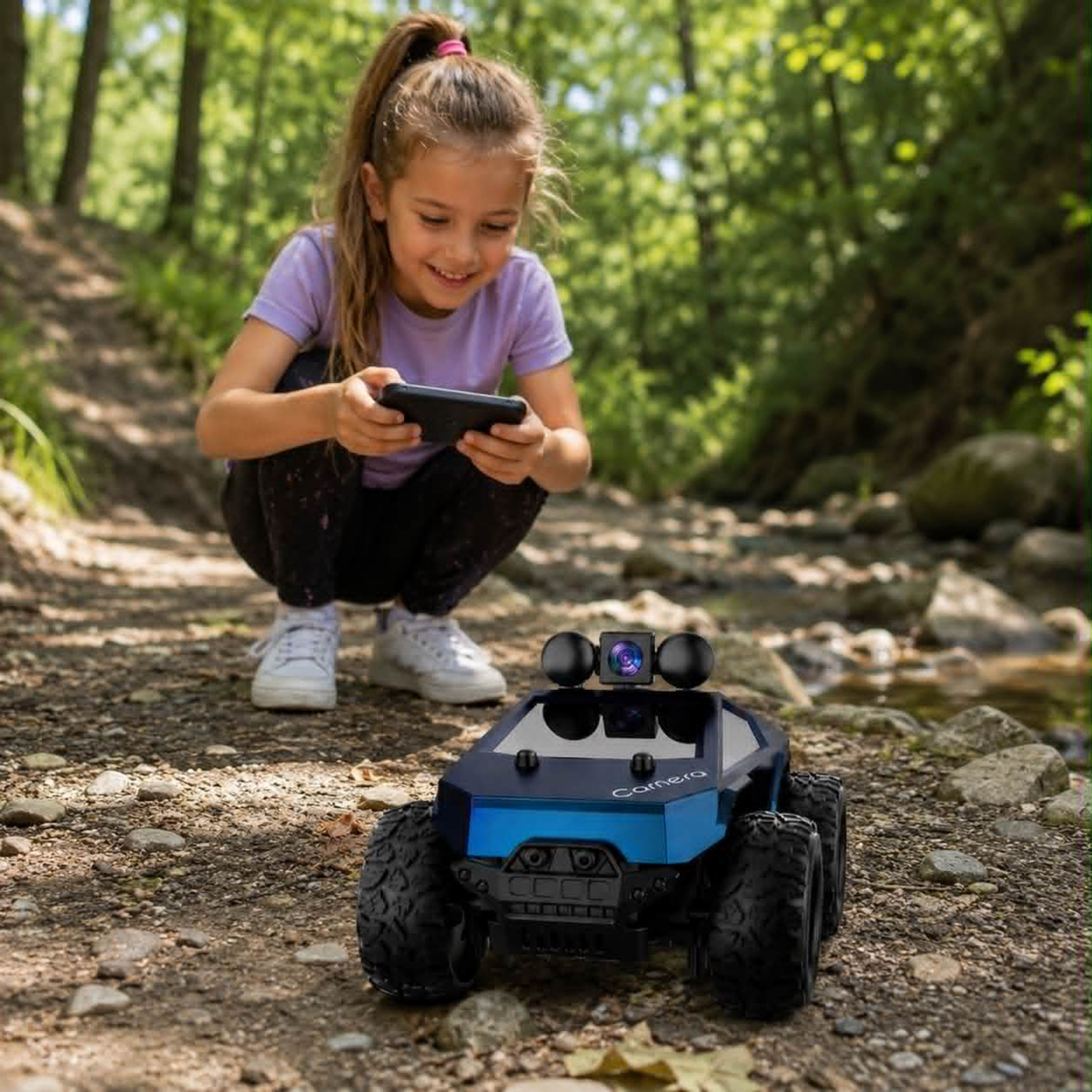 RC Car with HD Camera - High Speed Remote Control Truck with LED Lights and 2.4G System, Fun Racing Toy for Kids and Adults