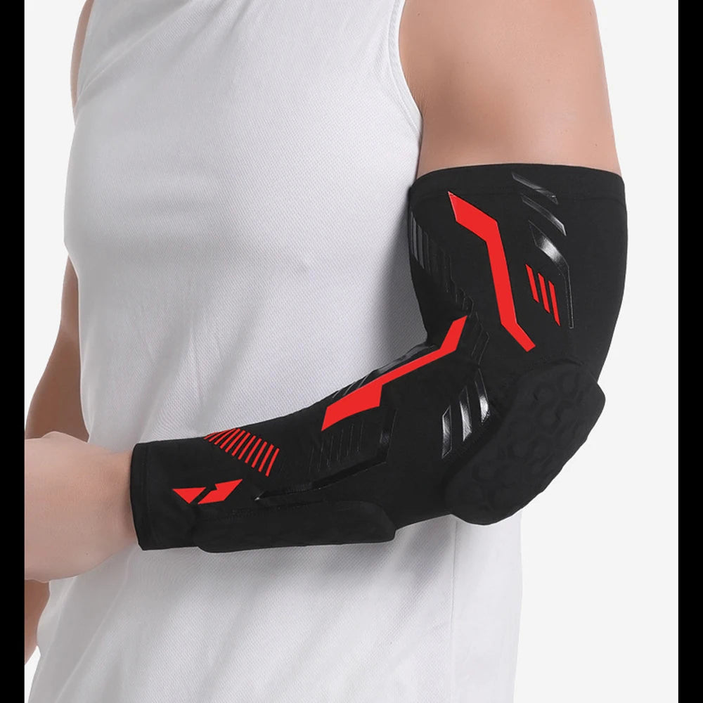 Compression Arm Sleeve Elbow Pad - Padded Sports Support Sleeve for Basketball Football Volleyball, Protective Gear for Youth and Adult Performance