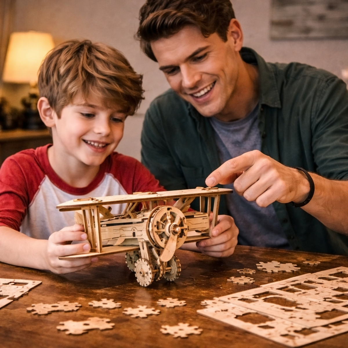 DIY Wooden Aircraft Puzzle Model Kit – Small 3D Plane Assembly Toy for Adults, Birthday, Halloween and Christmas Gift Ideas