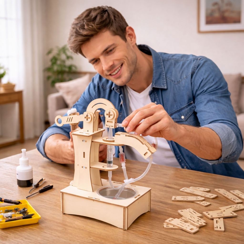 DIY Pumping Unit Assembly Model Kit – Water Pump Experiment STEM Technology Puzzle Toy for Kids Educational Gifts