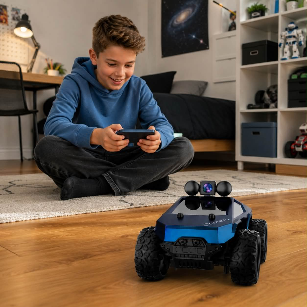 RC Car with HD Camera - High Speed Remote Control Truck with LED Lights and 2.4G System, Fun Racing Toy for Kids and Adults