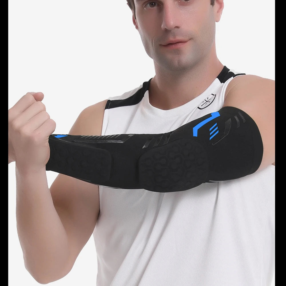 Compression Arm Sleeve Elbow Pad - Padded Sports Support Sleeve for Basketball Football Volleyball, Protective Gear for Youth and Adult Performance