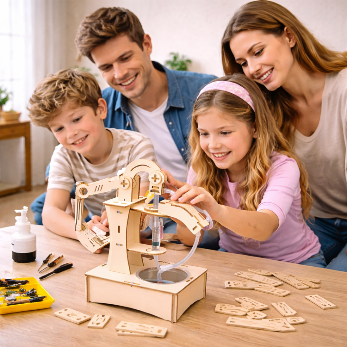 DIY Pumping Unit Assembly Model Kit – Water Pump Experiment STEM Technology Puzzle Toy for Kids Educational Gifts