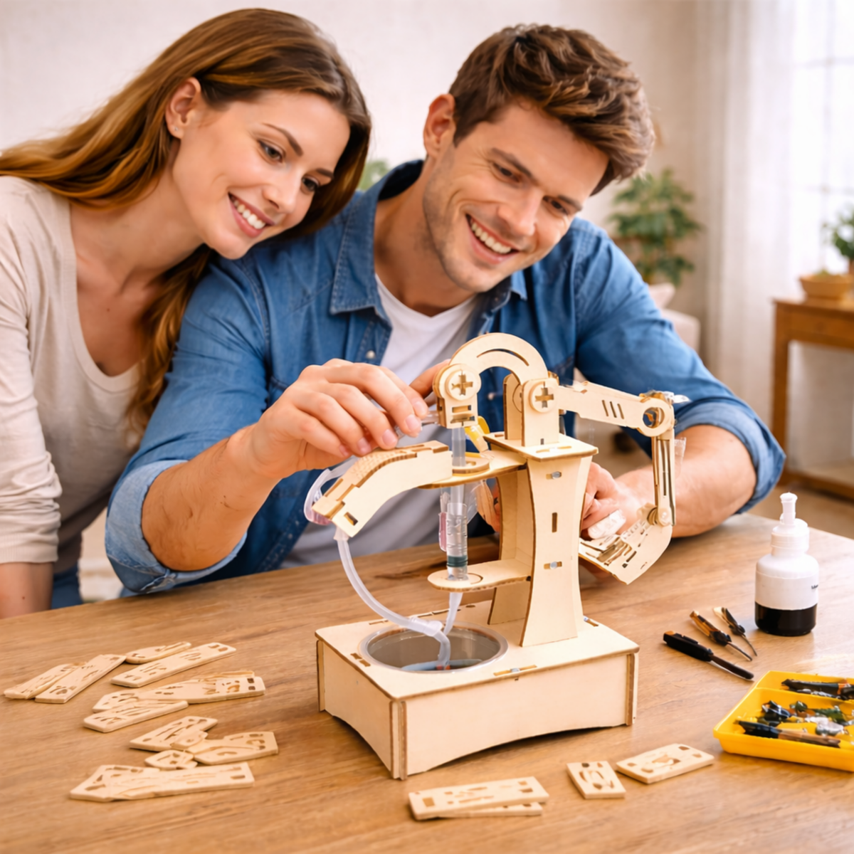 DIY Pumping Unit Assembly Model Kit – Water Pump Experiment STEM Technology Puzzle Toy for Kids Educational Gifts