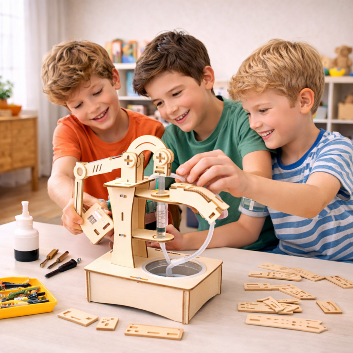 DIY Pumping Unit Assembly Model Kit – Water Pump Experiment STEM Technology Puzzle Toy for Kids Educational Gifts