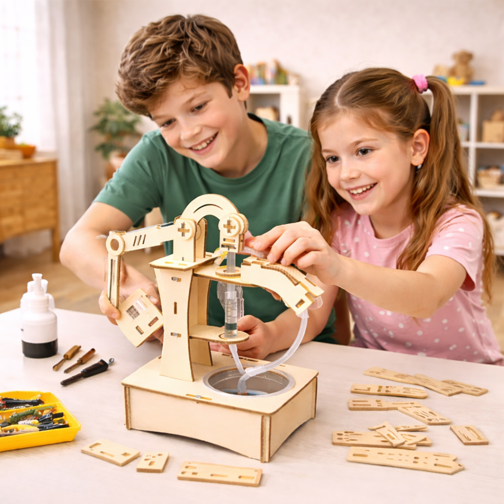 DIY Pumping Unit Assembly Model Kit – Water Pump Experiment STEM Technology Puzzle Toy for Kids Educational Gifts
