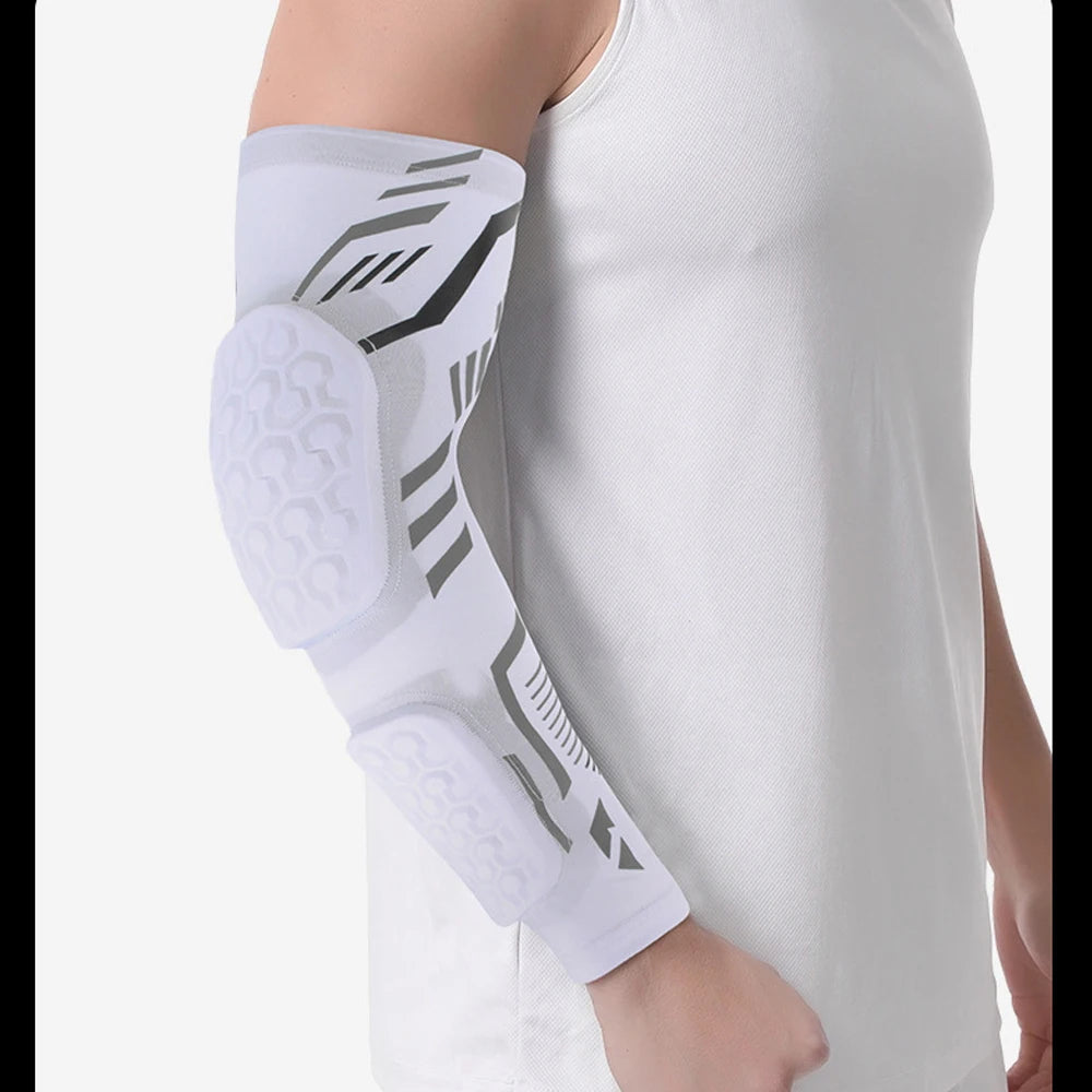 Compression Arm Sleeve Elbow Pad - Padded Sports Support Sleeve for Basketball Football Volleyball, Protective Gear for Youth and Adult Performance
