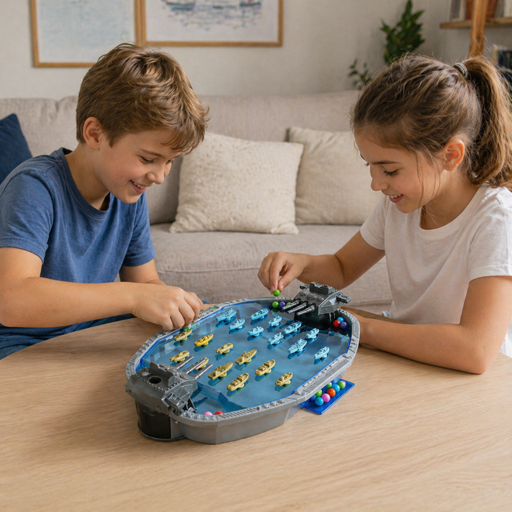 Multiplayer Navy Combat Board Game – Interactive Ejection Ball Battle Table Game Toy for Kids and Family Party Fun