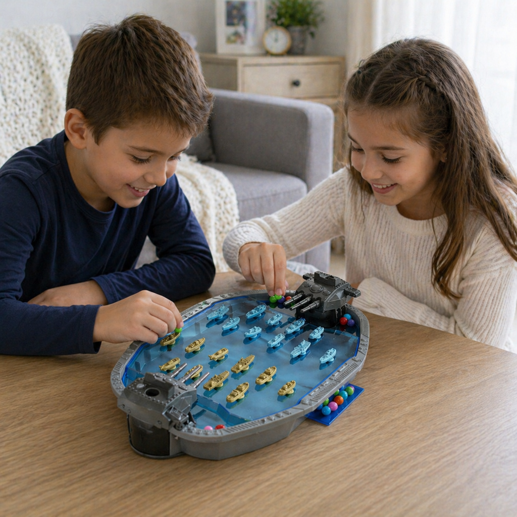 Multiplayer Navy Combat Board Game – Interactive Ejection Ball Battle Table Game Toy for Kids and Family Party Fun