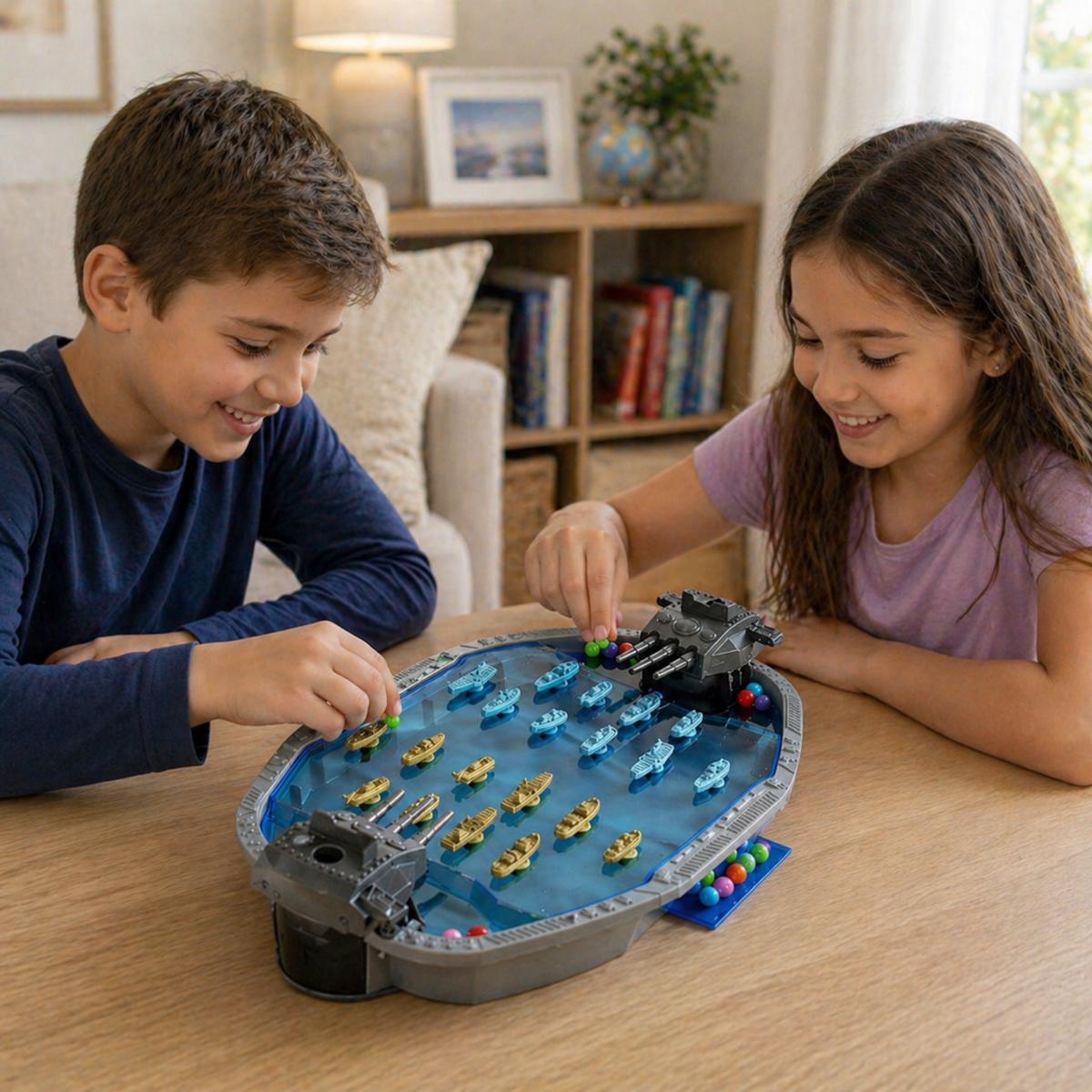 Multiplayer Navy Combat Board Game – Interactive Ejection Ball Battle Table Game Toy for Kids and Family Party Fun