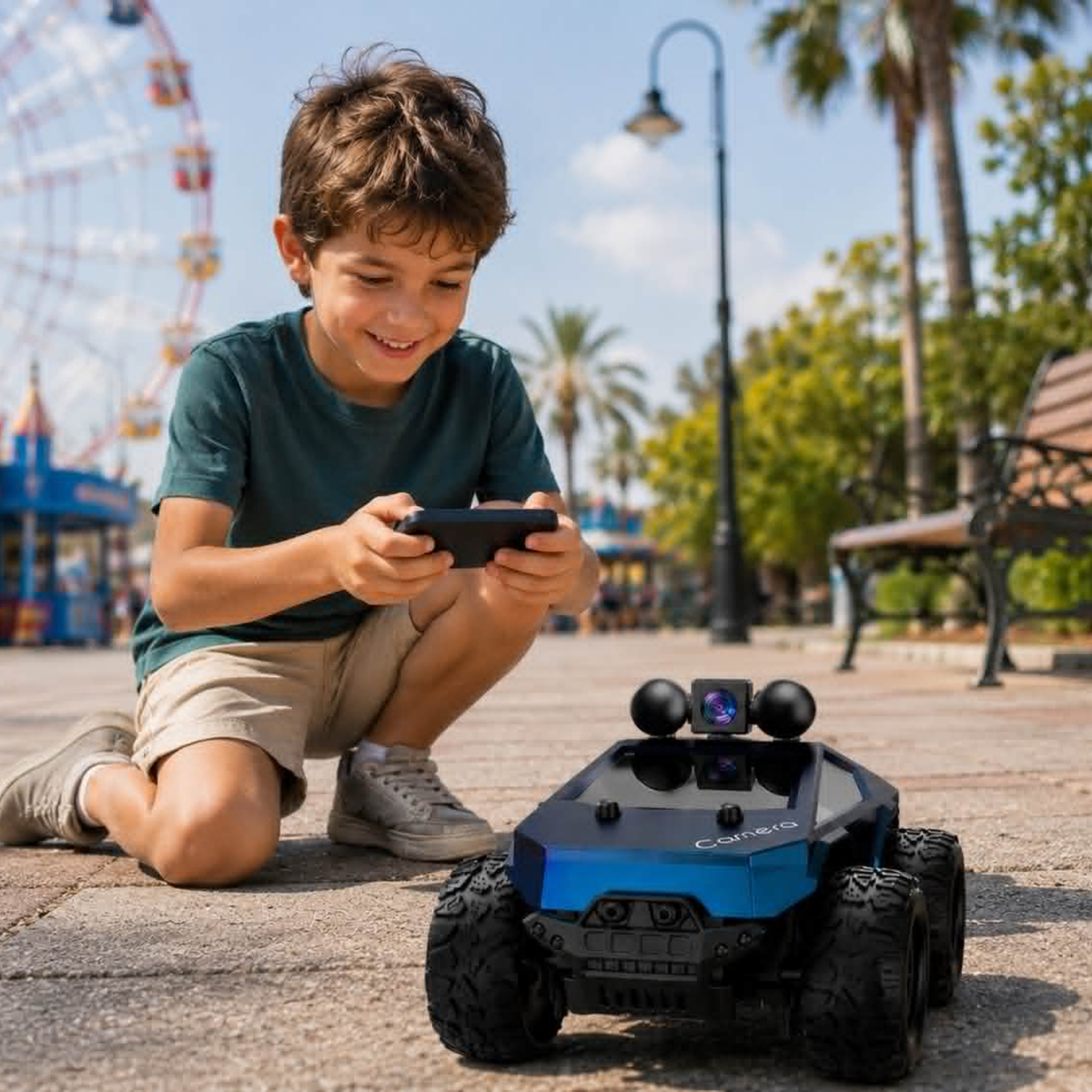 RC Car with HD Camera - High Speed Remote Control Truck with LED Lights and 2.4G System, Fun Racing Toy for Kids and Adults