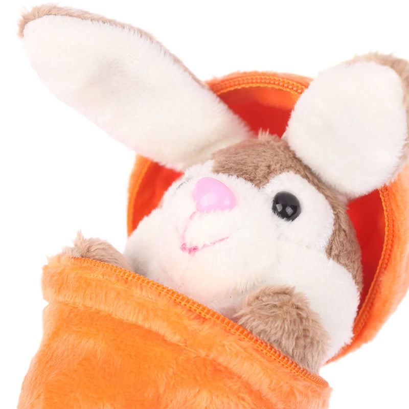 Adorable Bunny in Carrot Plush Keychain – Cute Anime-Inspired Stuffed Doll Gift