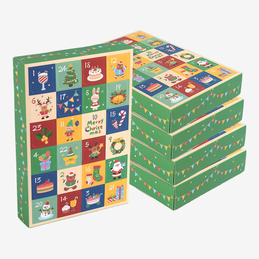 Empty 24-compartment Christmas box for Advent calendar
