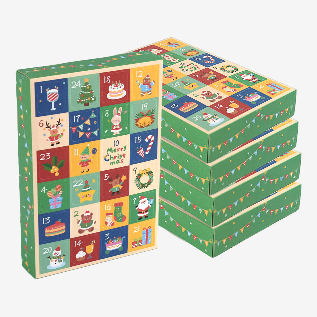 Empty 24-compartment Christmas box for Advent calendar
