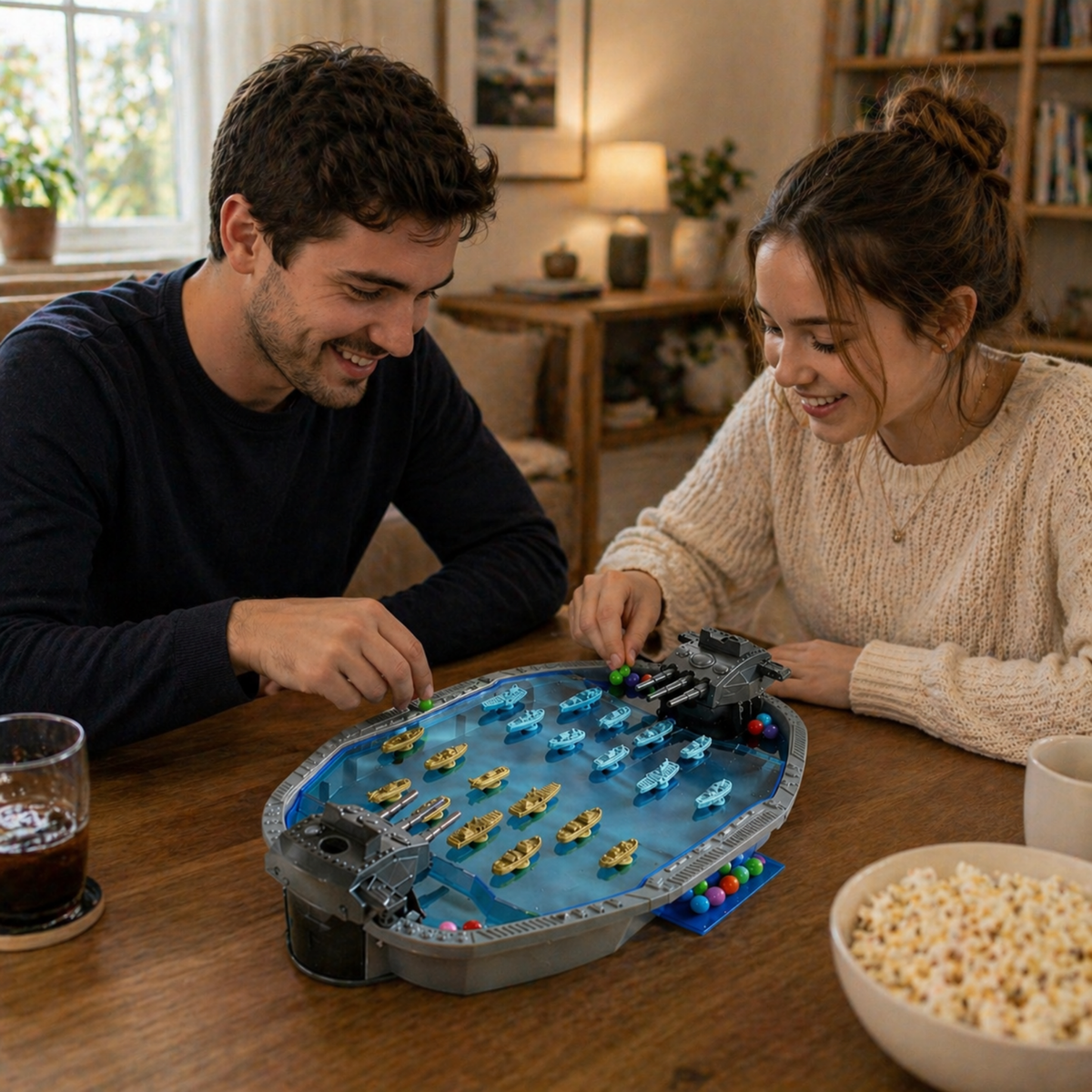 Multiplayer Navy Combat Board Game – Interactive Ejection Ball Battle Table Game Toy for Kids and Family Party Fun