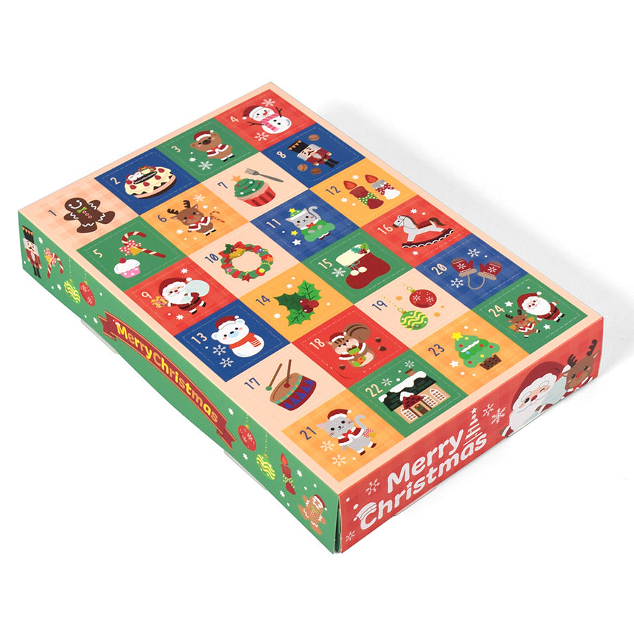 Empty 24-compartment Christmas box for Advent calendar