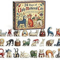 Retro Advent Calendar with Cat Figures, 24 Days