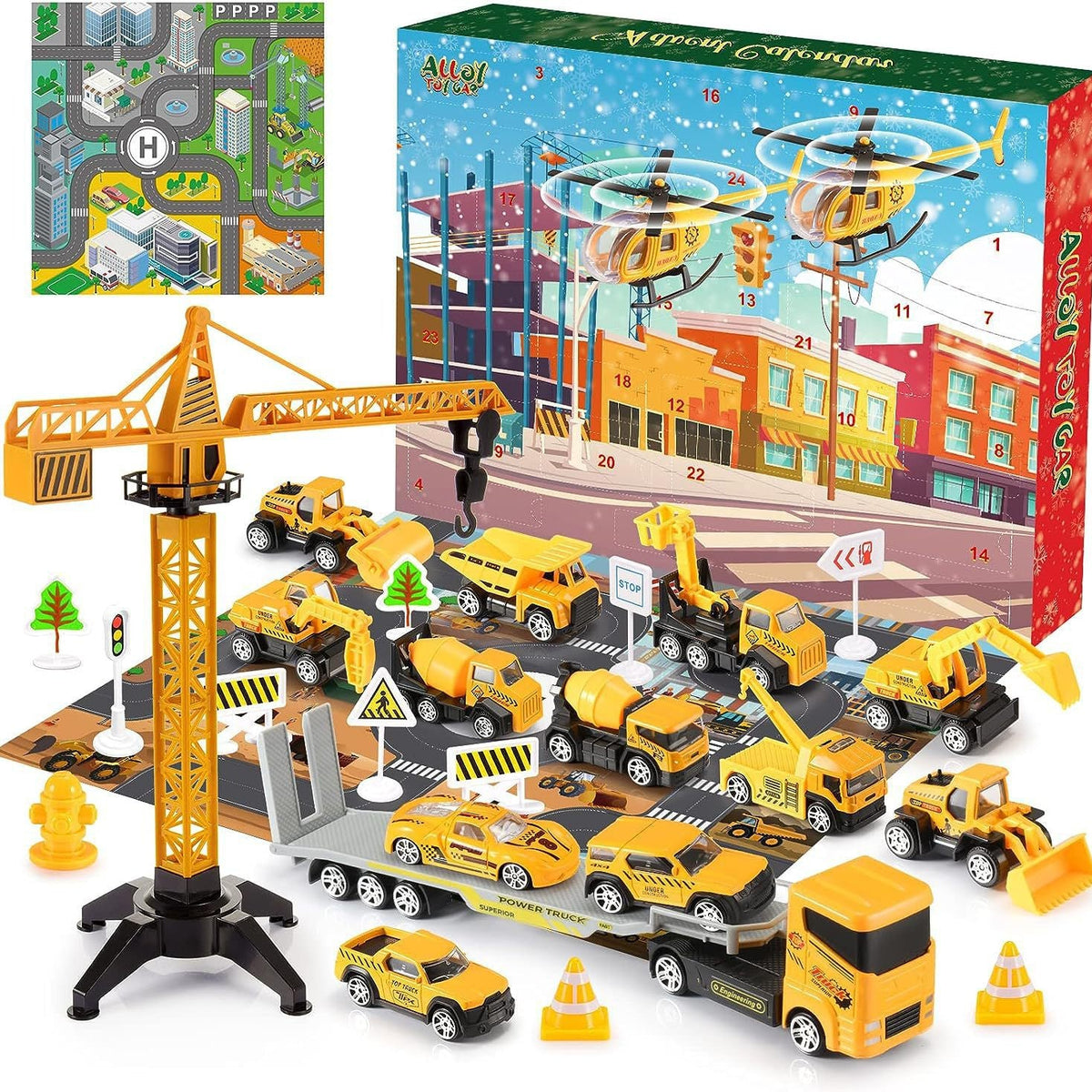 Christmas Advent Calendar with Toy Vehicles