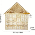 Illuminated wooden Advent calendar in cabin design