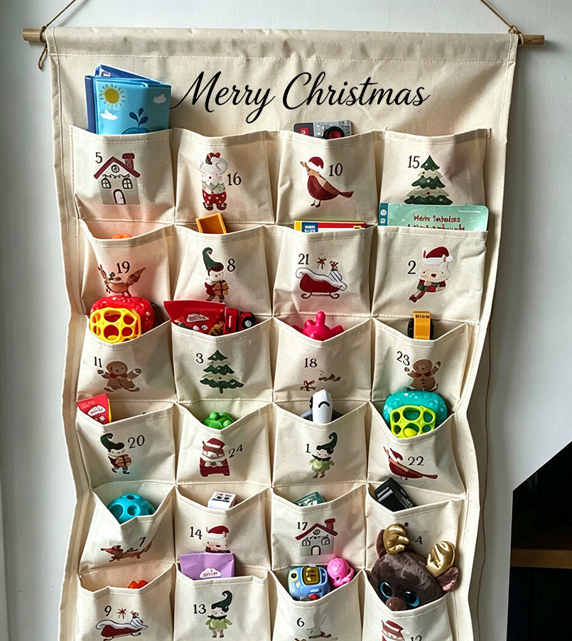 Christmas fabric advent calendar to hang