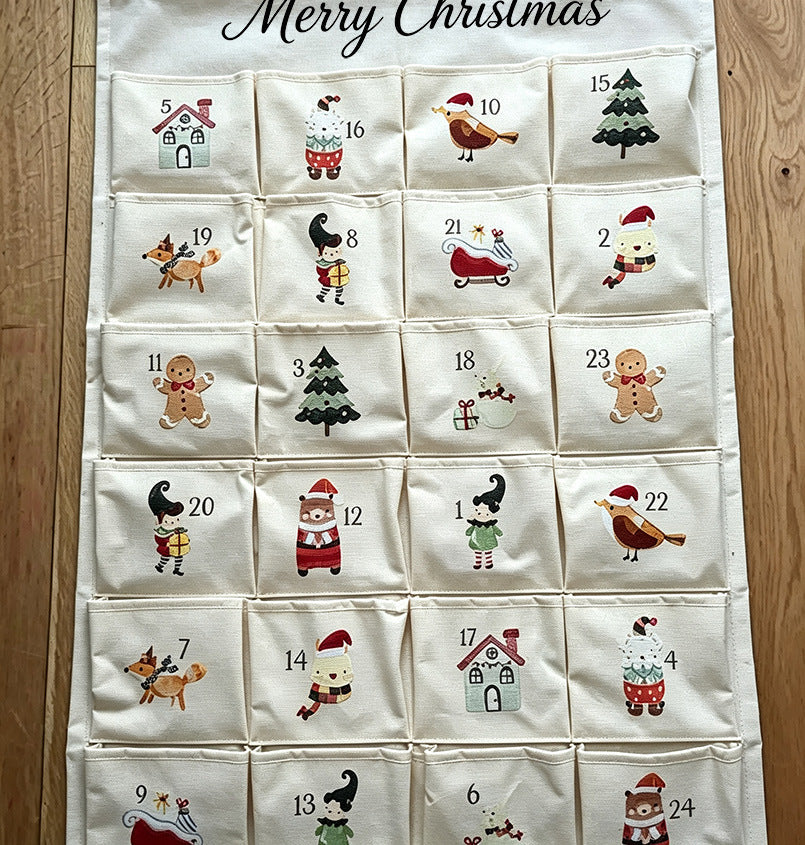 Christmas fabric advent calendar to hang
