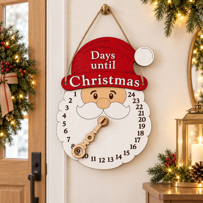 Wood Christmas Countdown Sign