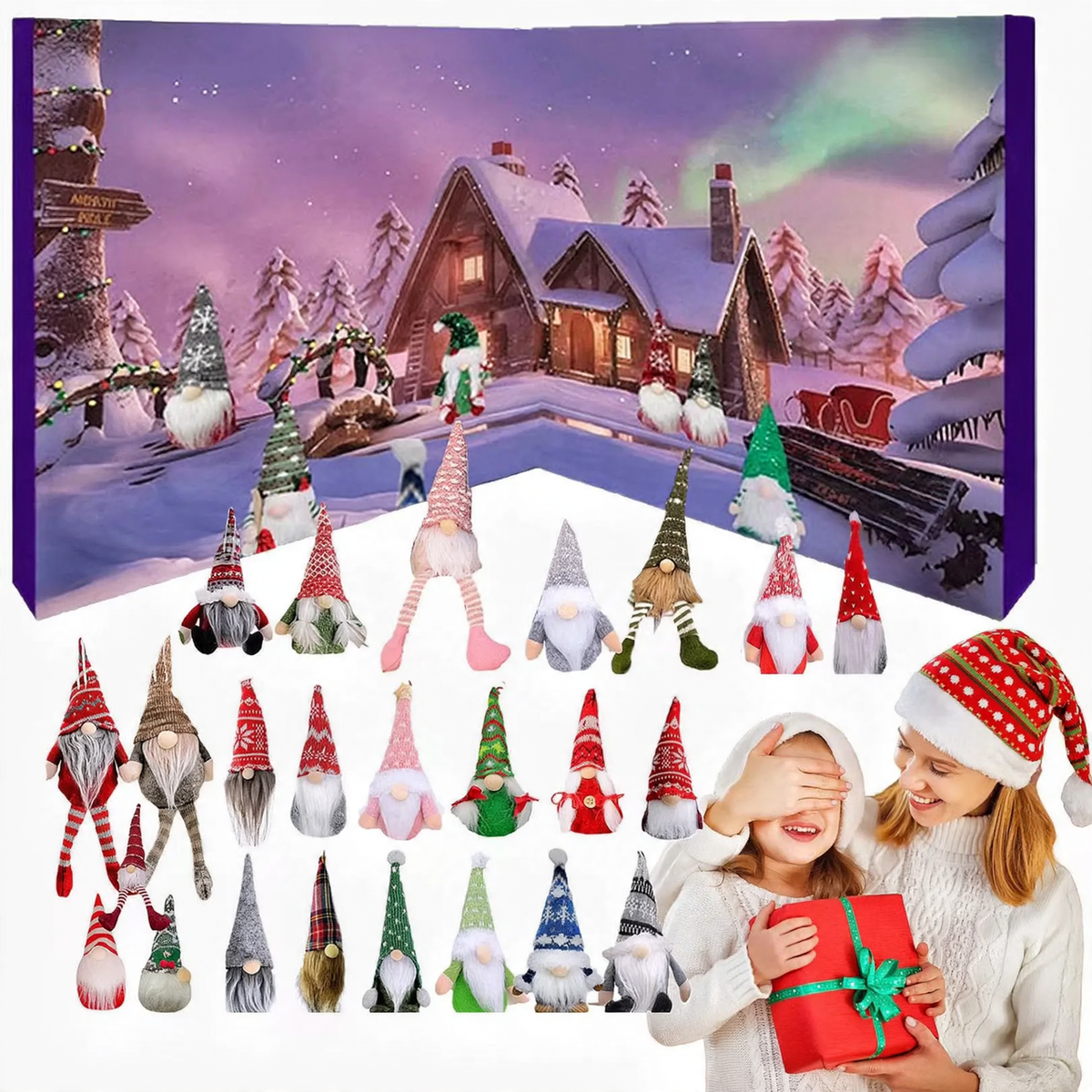 Christmas Advent Calendar with Elf Figures