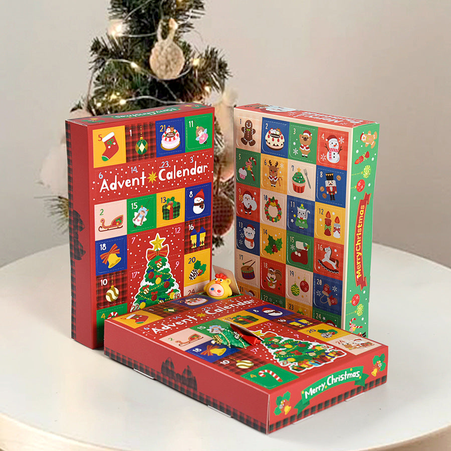 Empty 24-compartment Christmas box for Advent calendar
