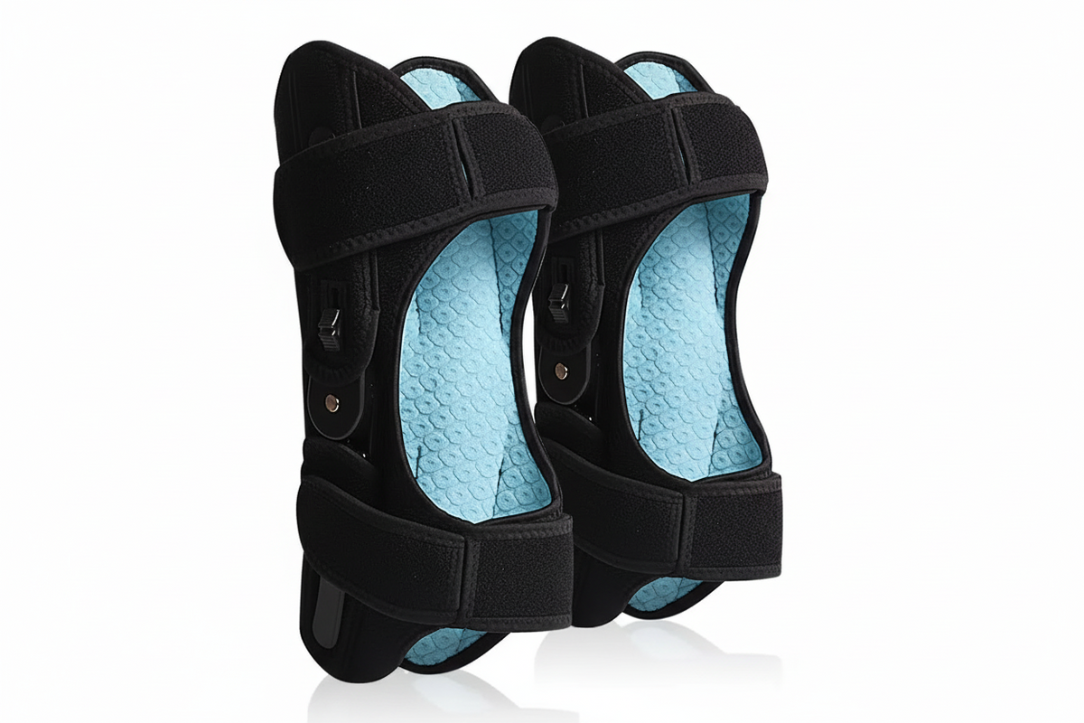 Adjustable Spring Knee Brace Support - Joint Stabilizer with Rebound Power, Pain Relief Protection for Walking and Sports