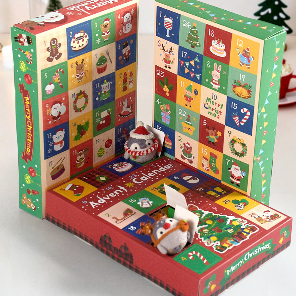 Christmas Advent Calendar Boxes, 24 compartments, set of 5