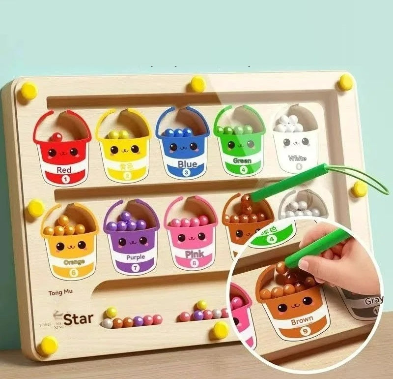 Magnetic Maze Ball Puzzle - Montessori Early Education Toy for Concentration Training, Logic Thinking and Fine Motor Skills