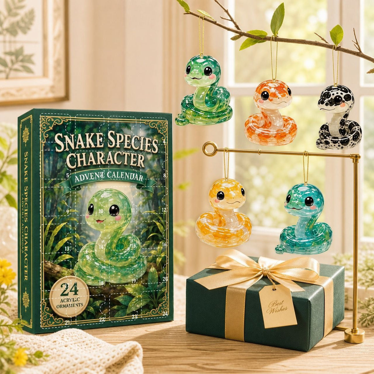Christmas Advent Calendar with Snake Figures