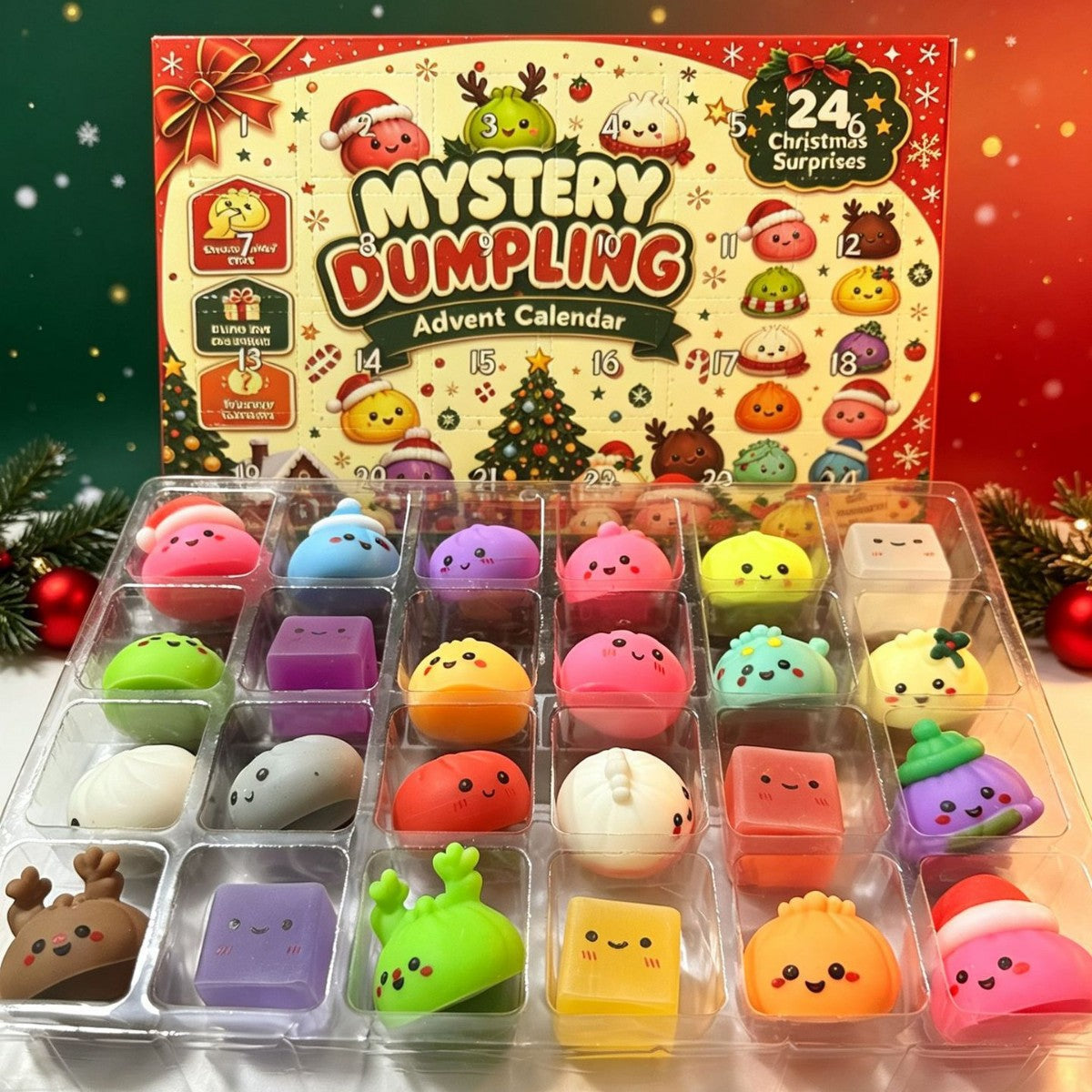 Christmas Advent Calendar with 24 Anti-Stress Figures