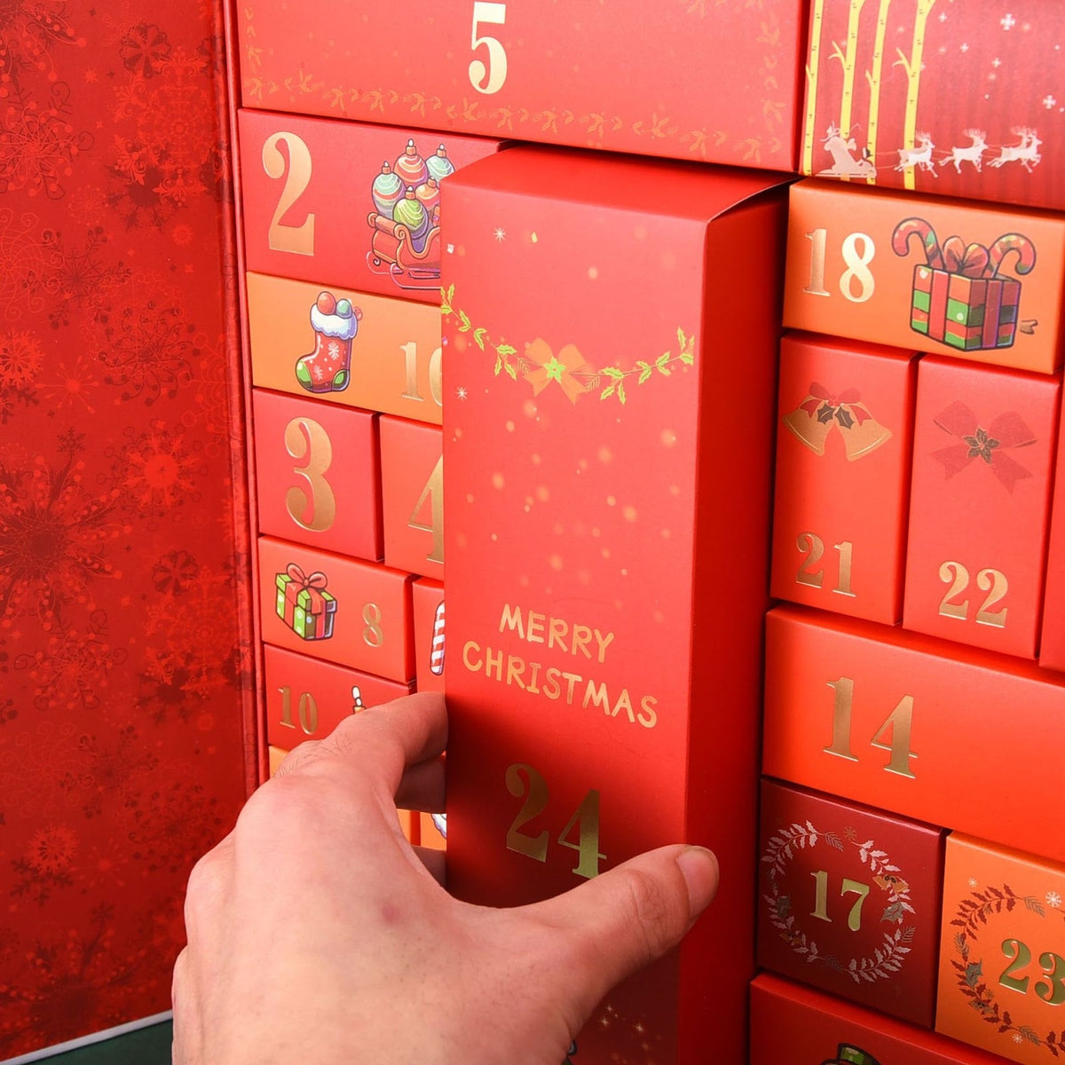 Christmas Advent Calendar Box, 33x30x8 cm